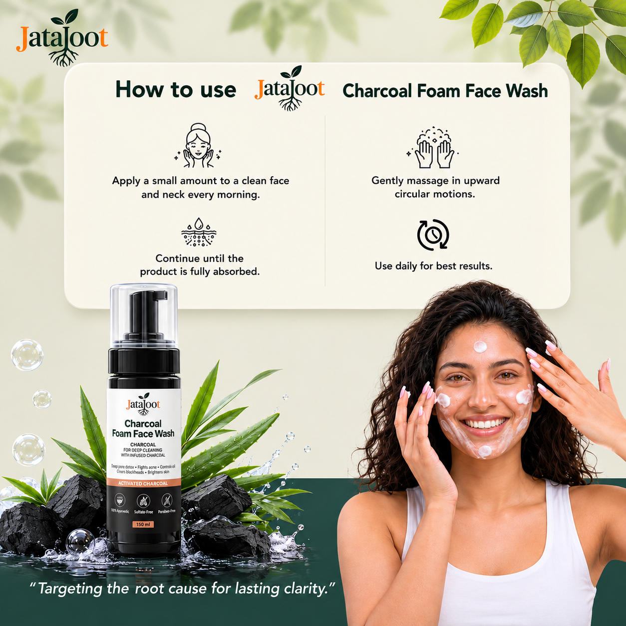 Jatajoot Charcoal Foam Face Wash
